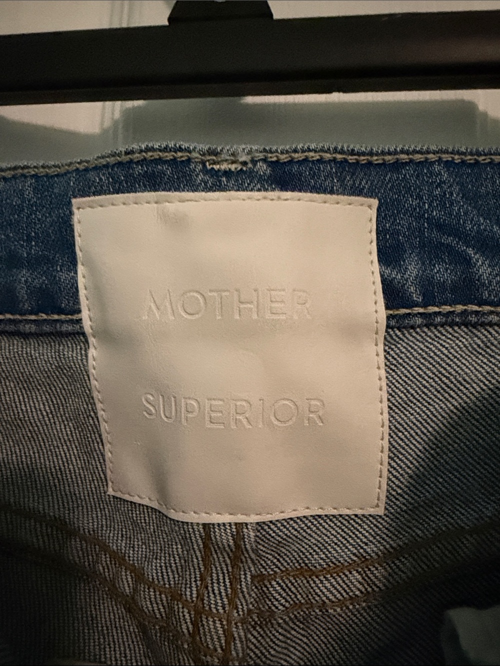 MOTHER The Mid Rise Dazzler Ankle Step  Fray Jeans in Med- Dark Blue Size 24 - Picture 4 of 9